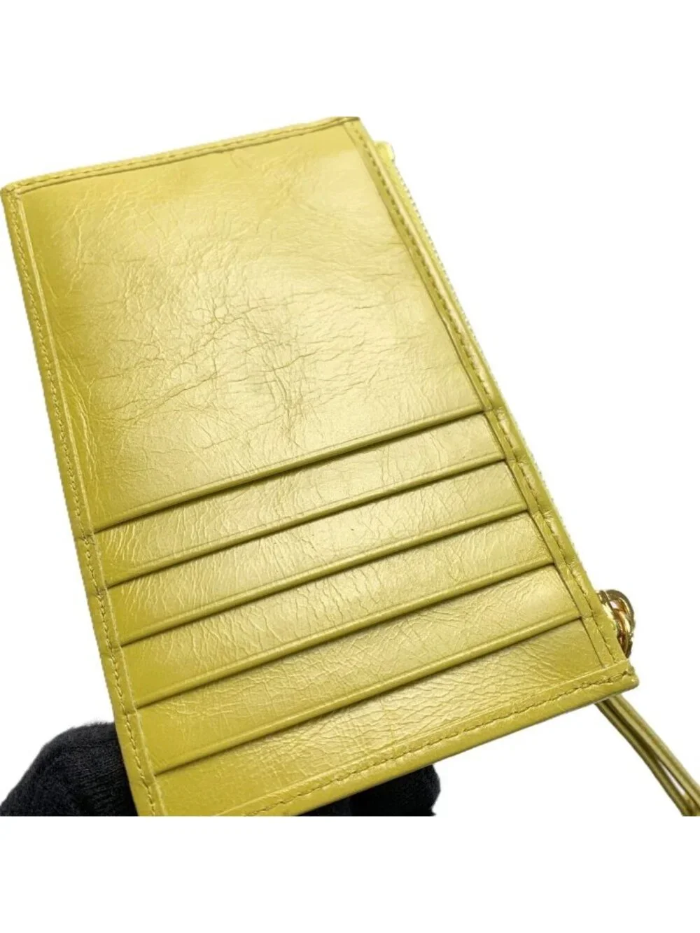Prada Card Case Fragment Yellow Gold